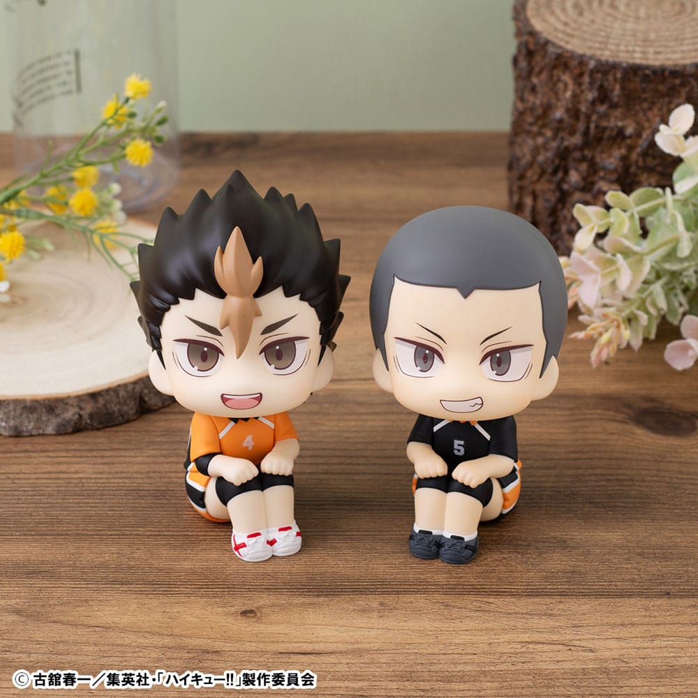 Look Up Yu Nishinoya and Ryunosuke Tanaka Haikyu PVC Statues Uniform Ver 11 cm with Gift