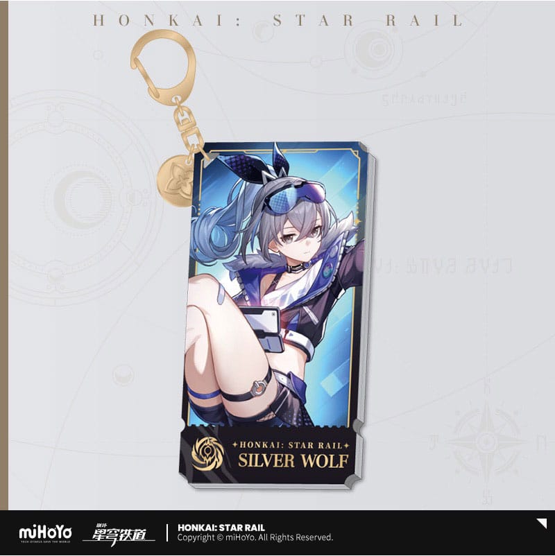 Honkai Star Rail Silver Wolf Character Acrylic Keychain 9 cm