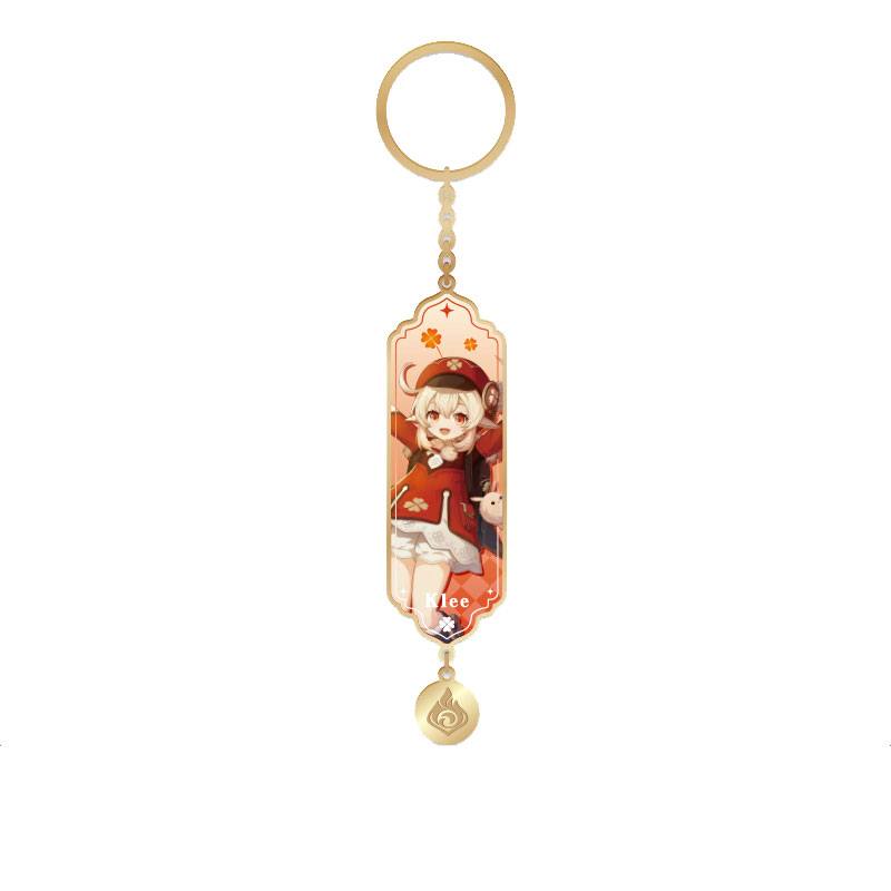 Klee Drawing Card Metal Keychain Genshin Impact Character Design
