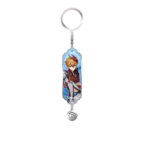 Tartaglia Metal Keychain Genshin Impact Drawing Card Series Collectible