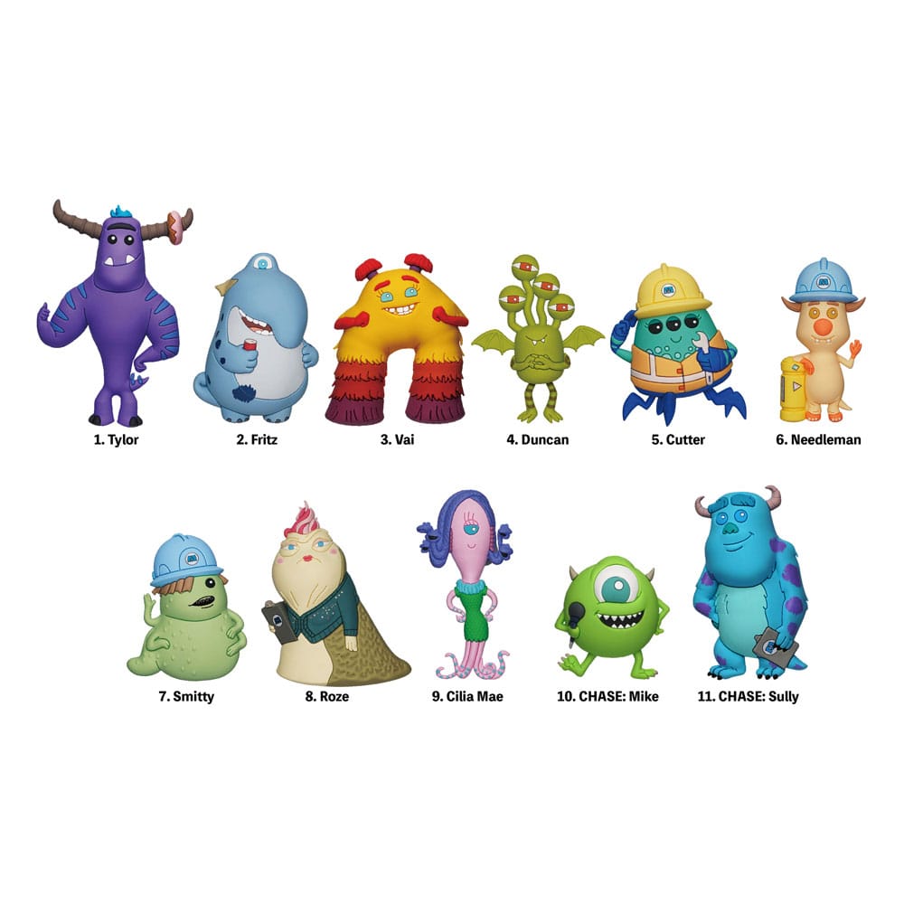 Disney Monsters Inc Series 36 3D PVC Bag Clips Display 24 Pieces