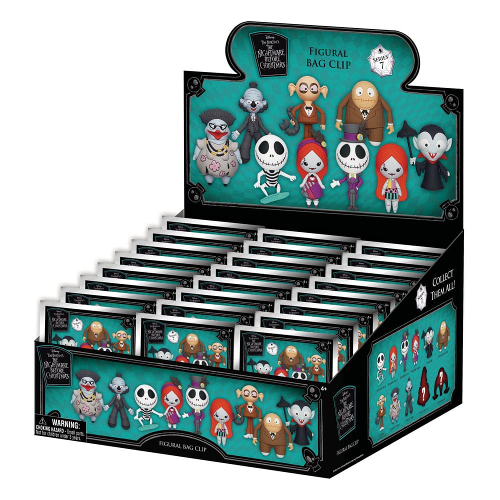 Disney Nightmare Before Christmas Series 6 Charm 3D PVC Bag Clips Display 24 Pieces