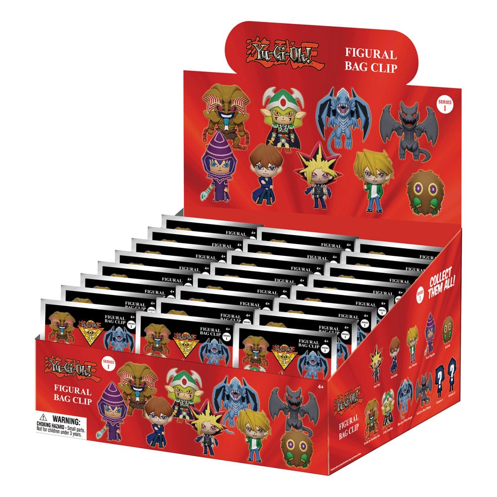 Konami Yu Gi Oh Series 1 Yu Gi Oh 3D PVC Bag Clips Display 24 Pieces