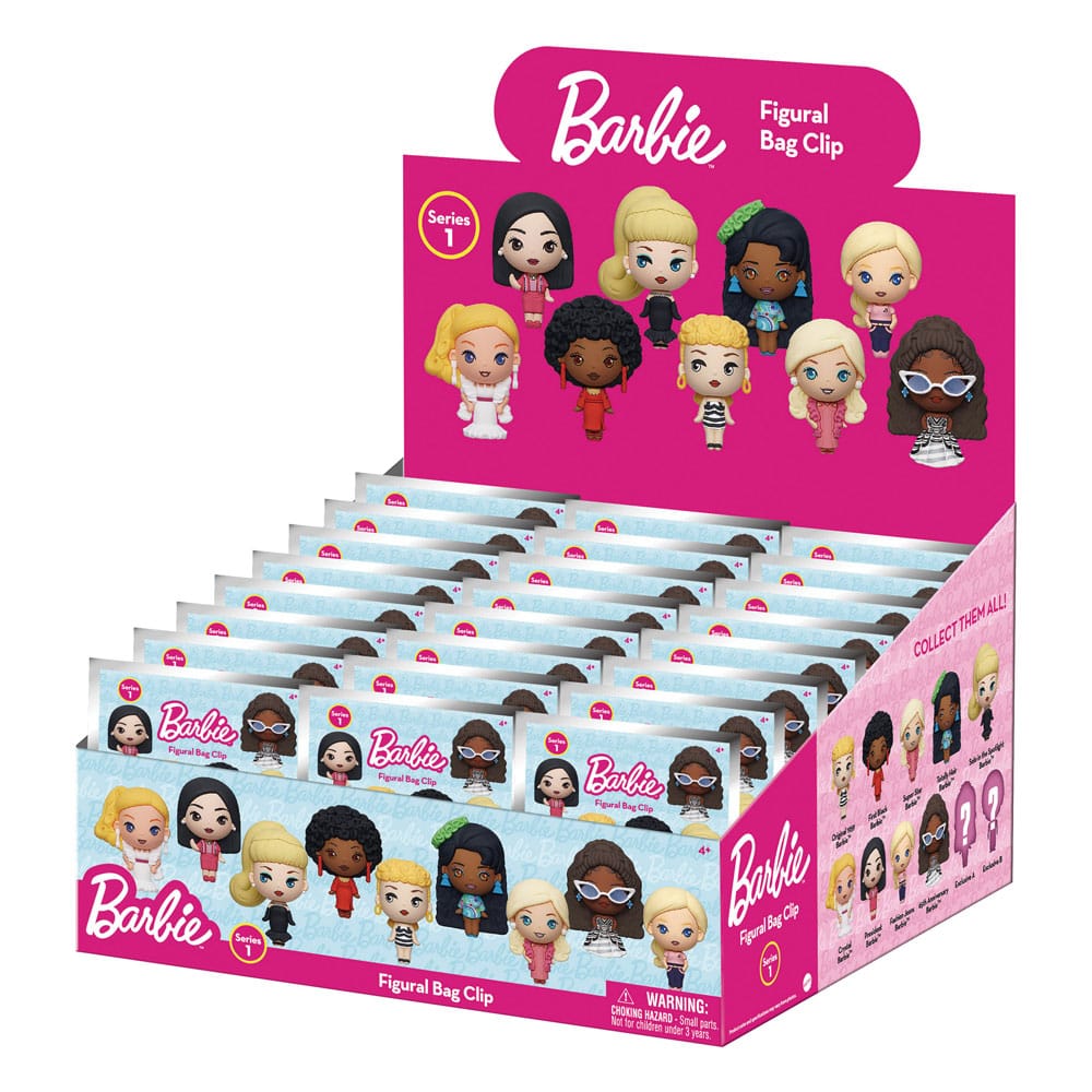 Barbie Series 1 Barbie 3D PVC Bag Clip Display 24 Pieces