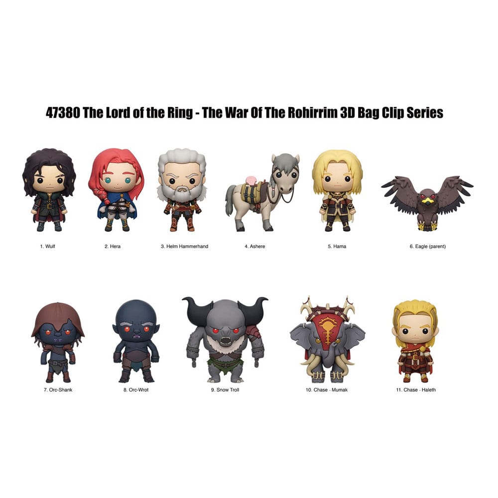 Lord of the Rings War of Rohirrim Lord of the Rings 3D PVC Bag Clips Display 24 Pieces