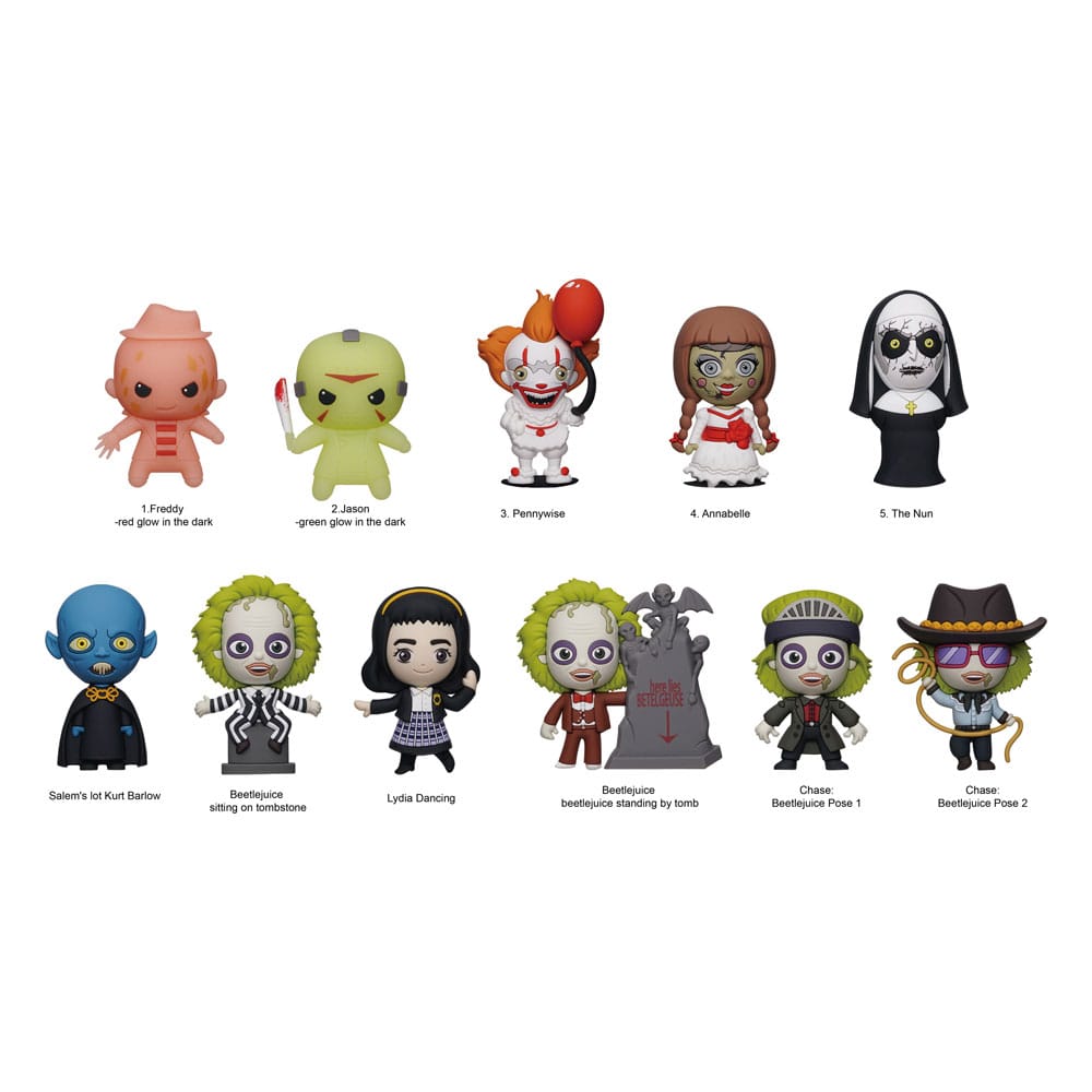 Warner Brothers Horror Series 8 Warner Brothers 3D PVC Bag Clips Display 24 Pieces