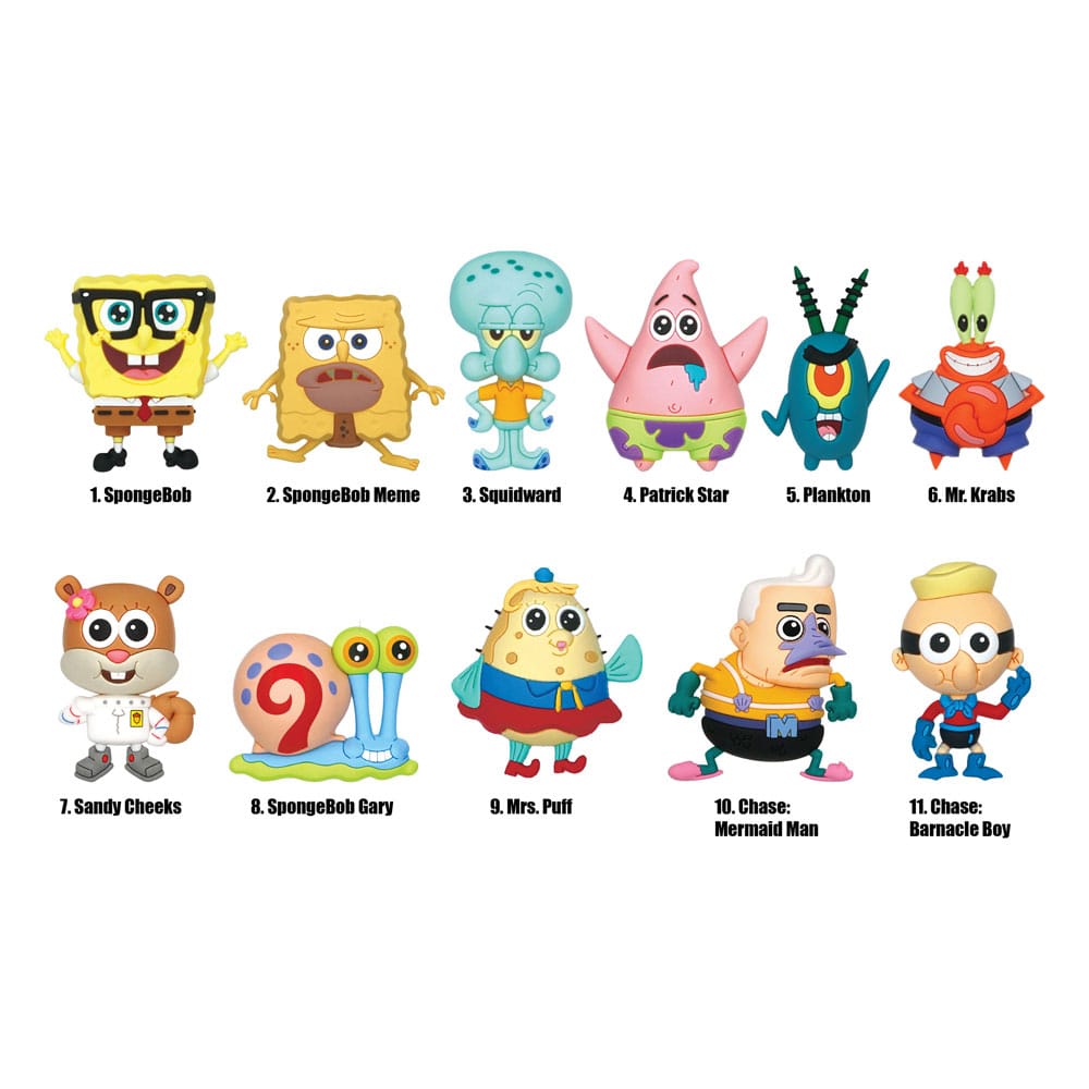 SpongeBob SquarePants Classic Series 3 SpongeBob SquarePants 3D PVC Bag Clips Display 24 Pieces