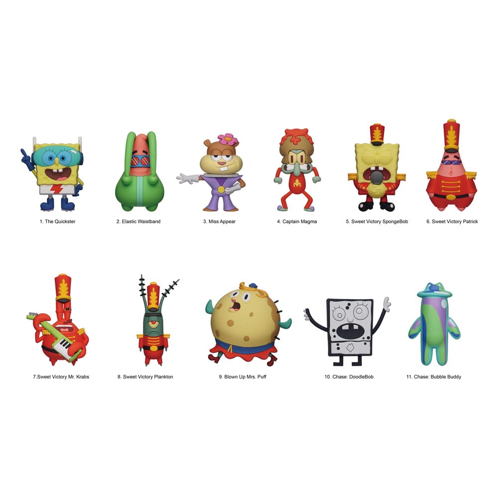 SpongeBob SquarePants Series 6 SpongeBob SquarePants 3D PVC Bag Clips Display 24 Pieces