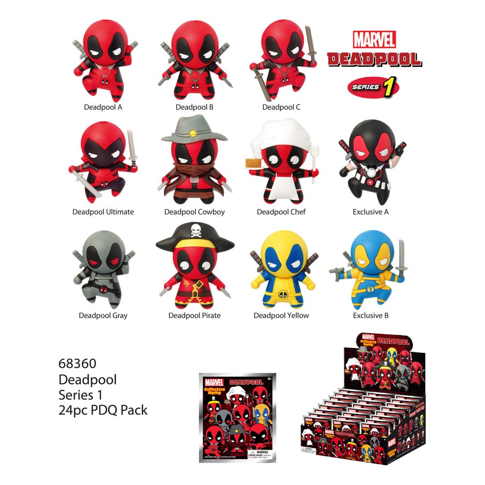 Marvel Deadpool Series 1 PVC Bag Clips Display (24-Bag)