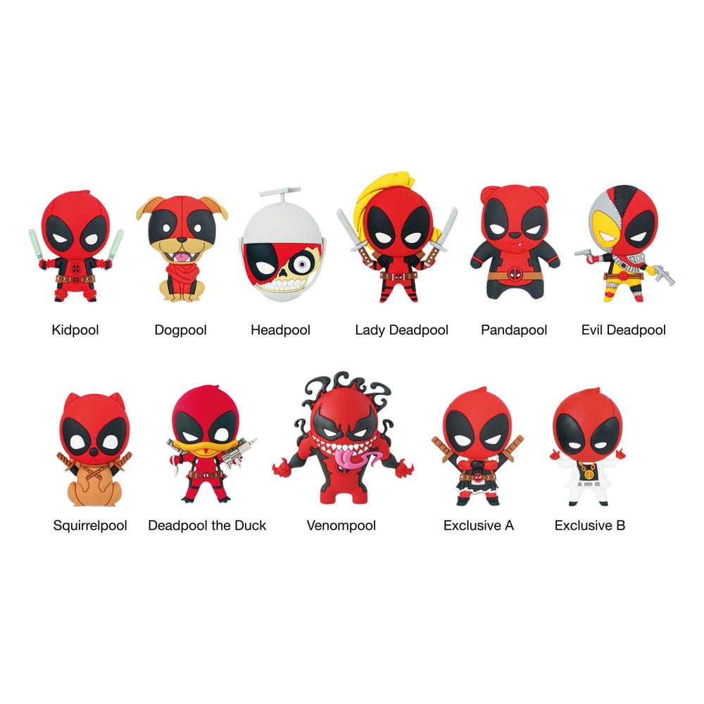 Marvel Deadpool Series 3 Marvel PVC Bag Clips Display 24 Pieces