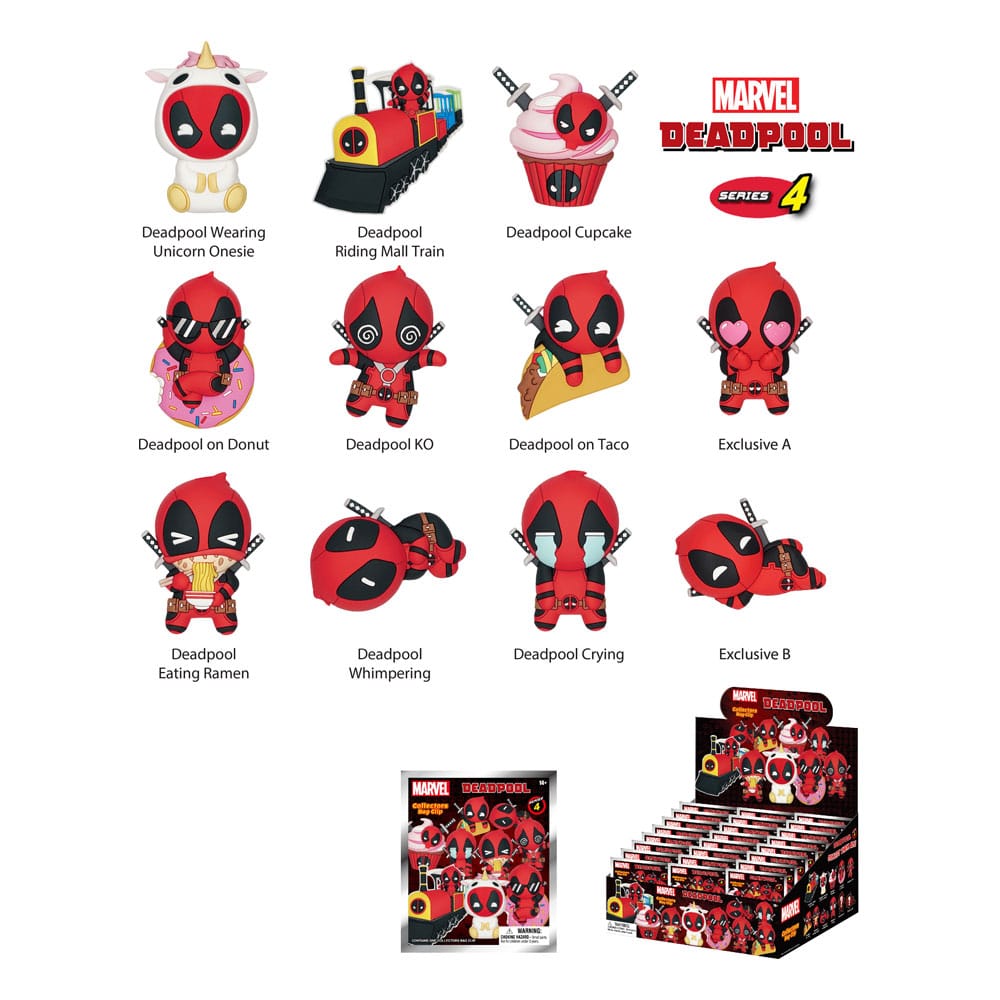 Marvel Deadpool Series 4 Marvel PVC Bag Clips Display 24 Pieces