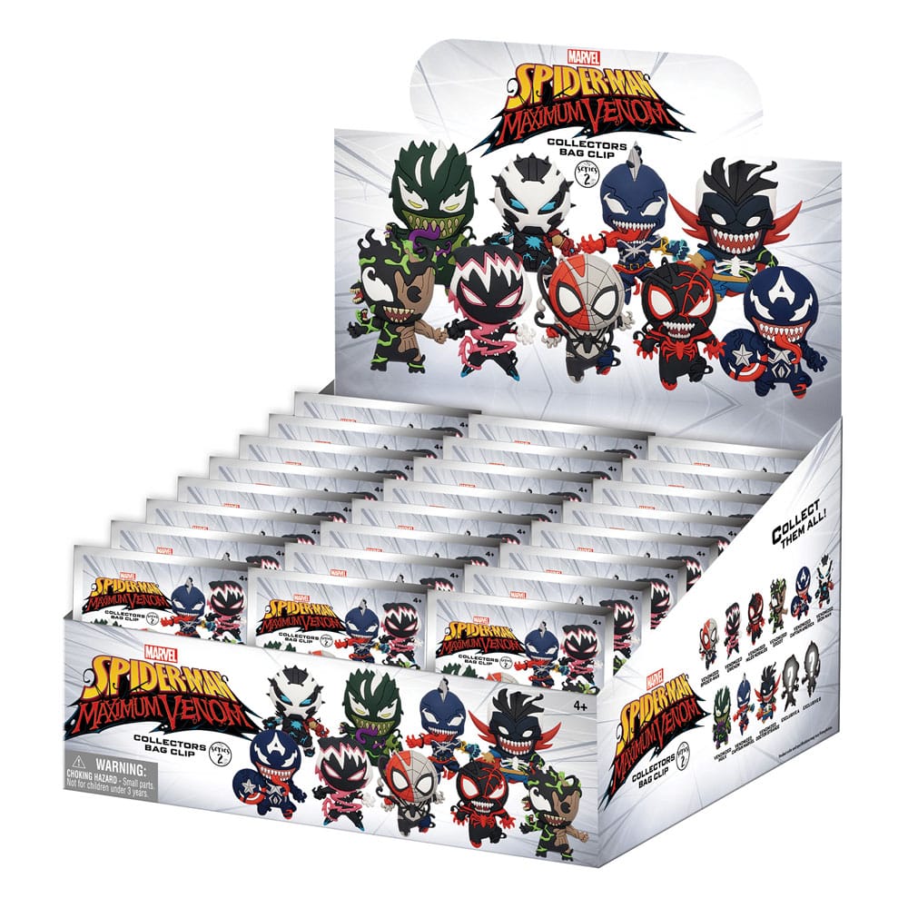 Marvel Venom Series 2 Marvel 3D PVC Bag Clips Display 24 Pieces