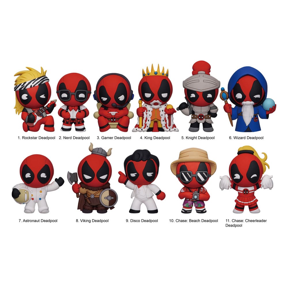 Marvel Deadpool Series 6 Marvel 3D PVC Bag Clips Display 24 Pieces