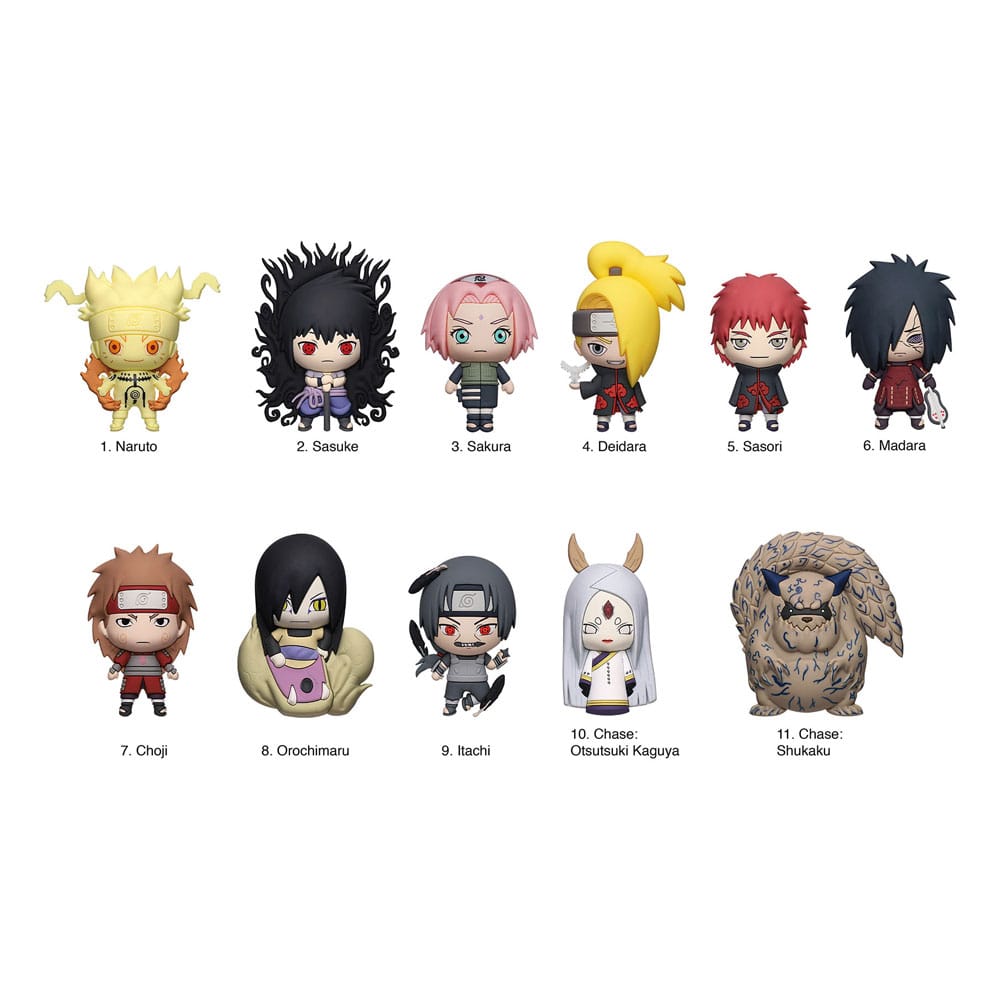 Naruto Naruto Shippuden Series 6 3D PVC Bag Clips Display 24 Pieces