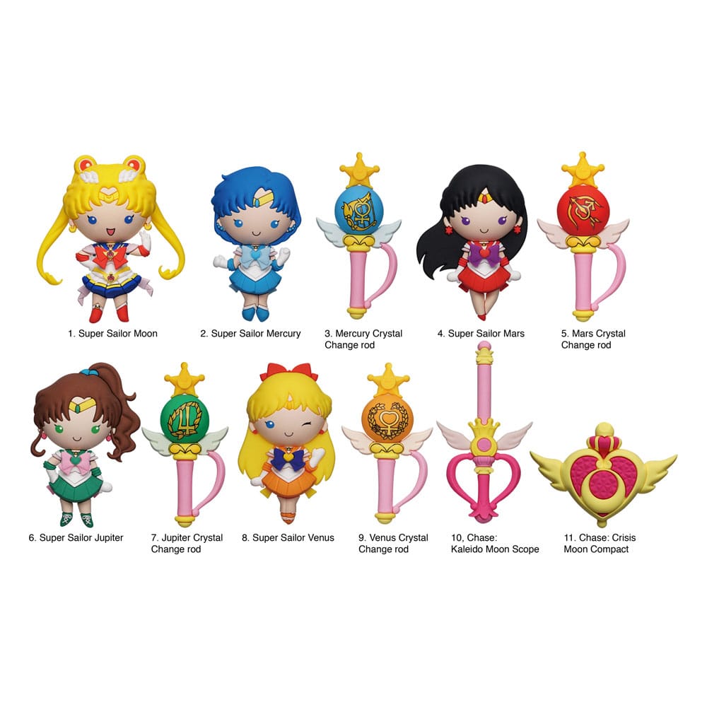 Sailor Moon Series 7 Sailor Moon 3D PVC Bag Clips Display 24 Pieces