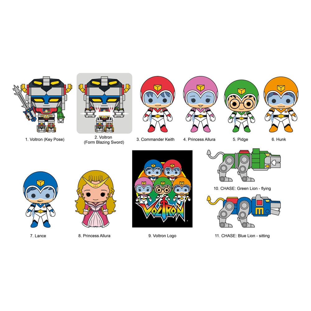 Voltron 40th Anniversary 3D PVC Bag Clips Display 24