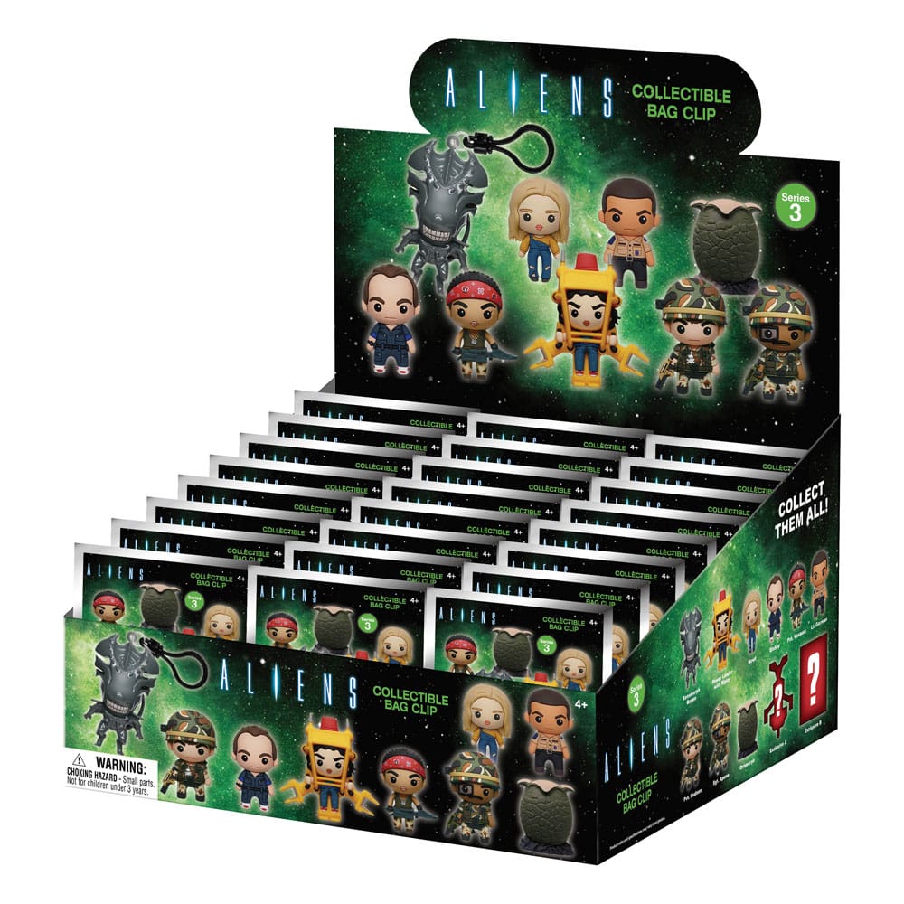 Alien Series 3 3D PVC Bag Clip Display 24 Pack