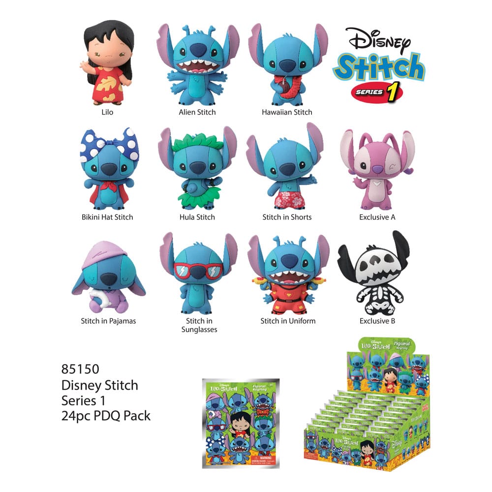 Lilo and Stitch 3D PVC Bag Clips Series 1 Display Box 24