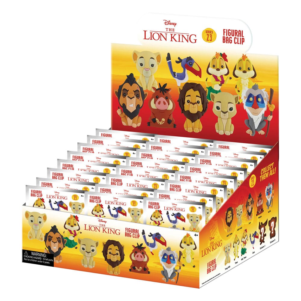 Disney Lion King Charm 3D PVC Bag Clips Display Box 24