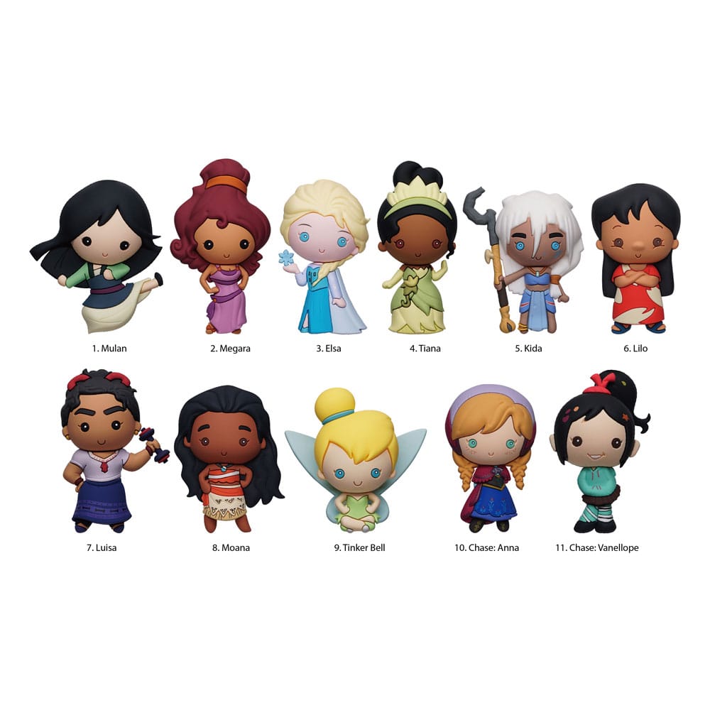 Disney Girls Power 3D PVC Bag Clips Posters Series 57 Display Box 24 Pieces