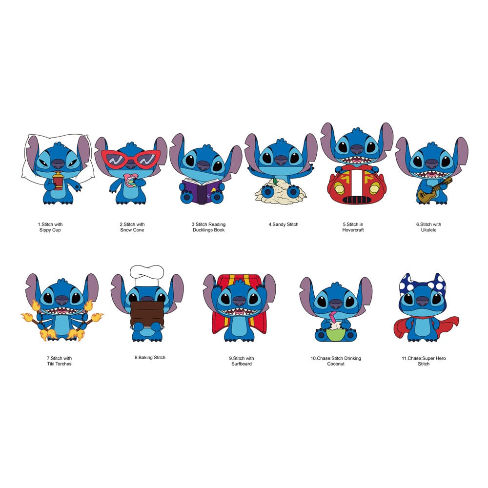 Lilo and Stitch 3D PVC Bag Clips Series 7 Display Box 24 Pieces