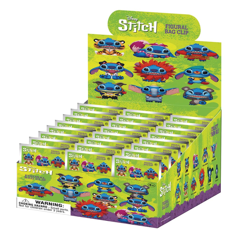 Lilo and Stitch Stitch in Costume Series 1 3D PVC Bag Clip Display 24 Pack