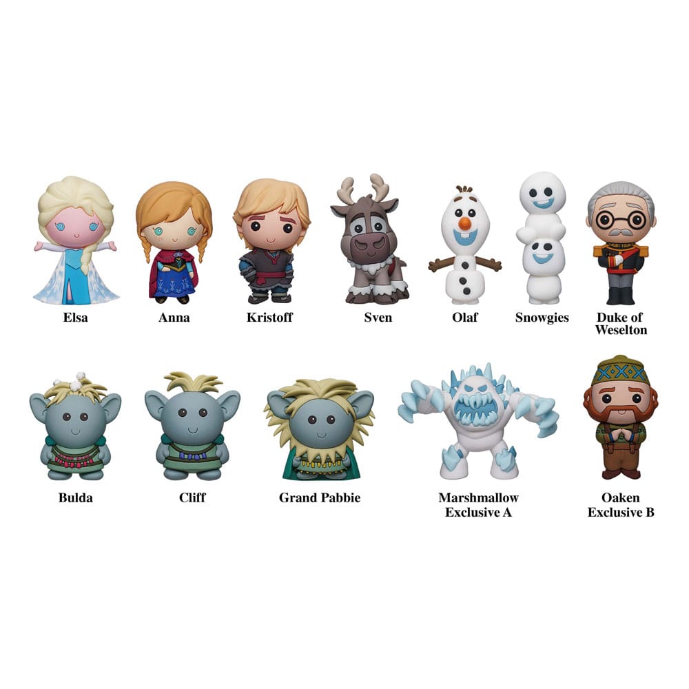 Disney Frozen 3D PVC Bag Clips 10th Anniversary Series Display 24