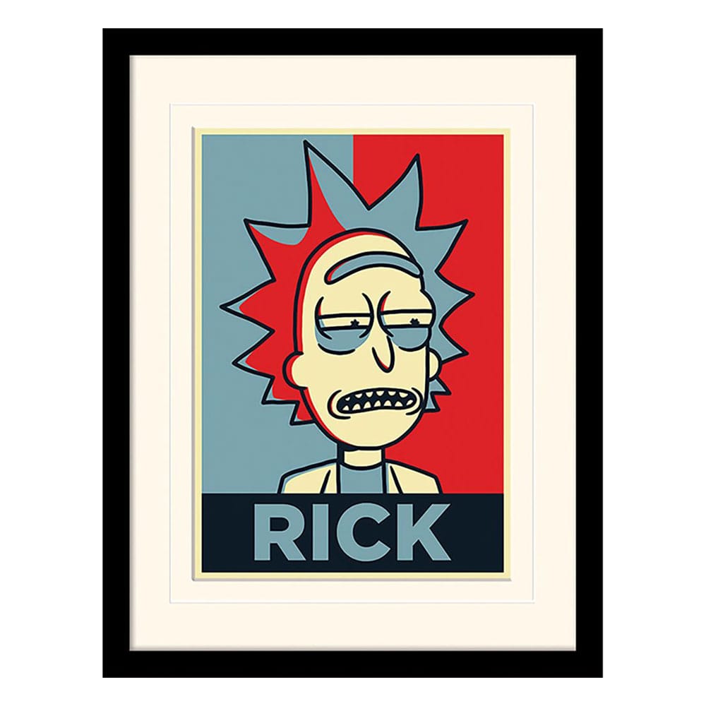 Rick And Morty Rick Campaign Collector Print Framed Poster White Background