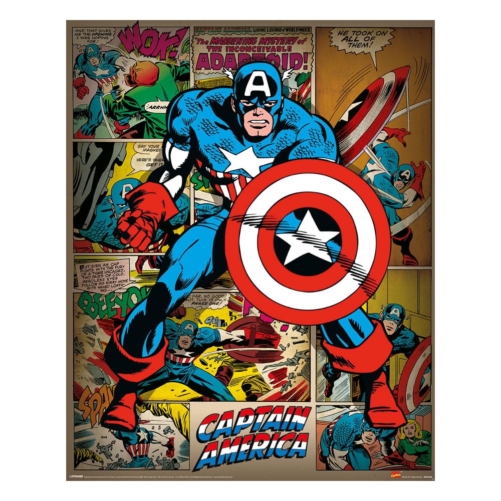Marvel Comics Captain America Retro Poster Pack 40 x 50 Centimeters Set Of 4