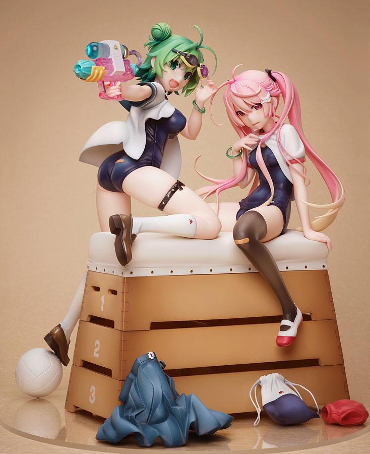 Poyoyon Rock Midori And Pink Sukumizu Artwork Collection PVC Statue 28 Centimeters