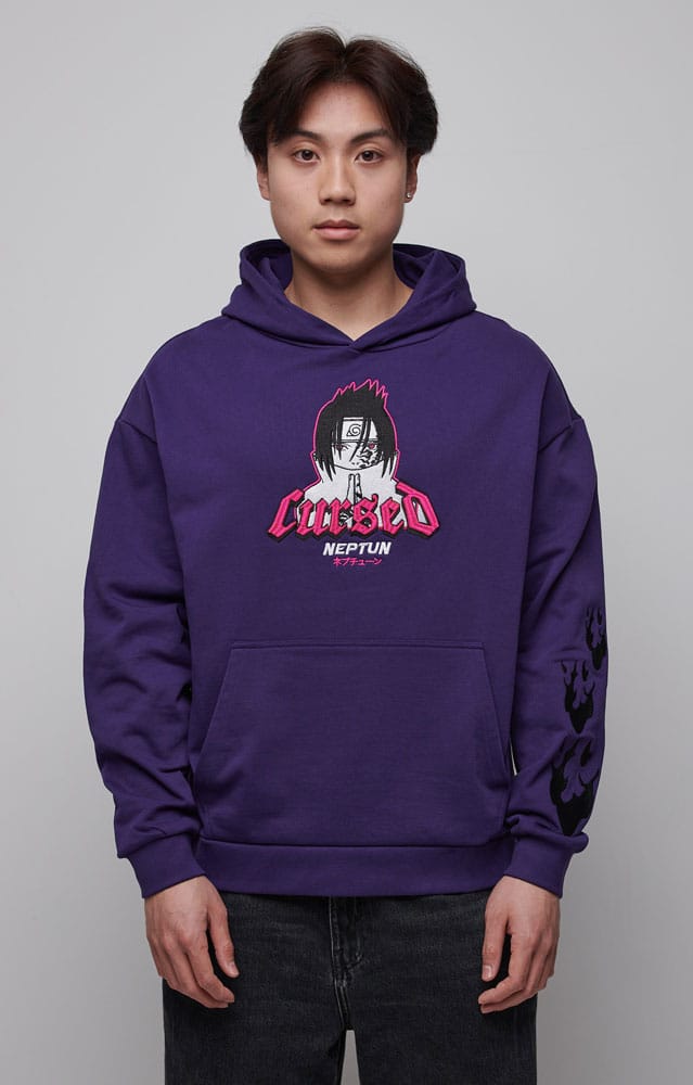 Naruto Shippuden Graphic Purple Hooded Sweater Size XL