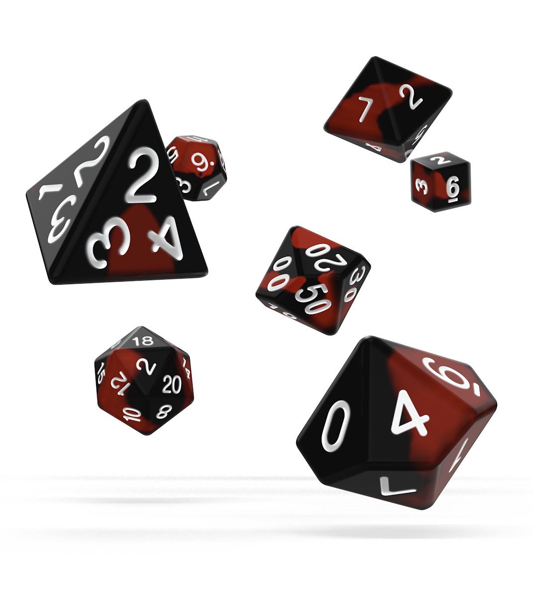 Oakie Doakie Dice RPG Glow in the Dark Lava Dice Set Pack of 7