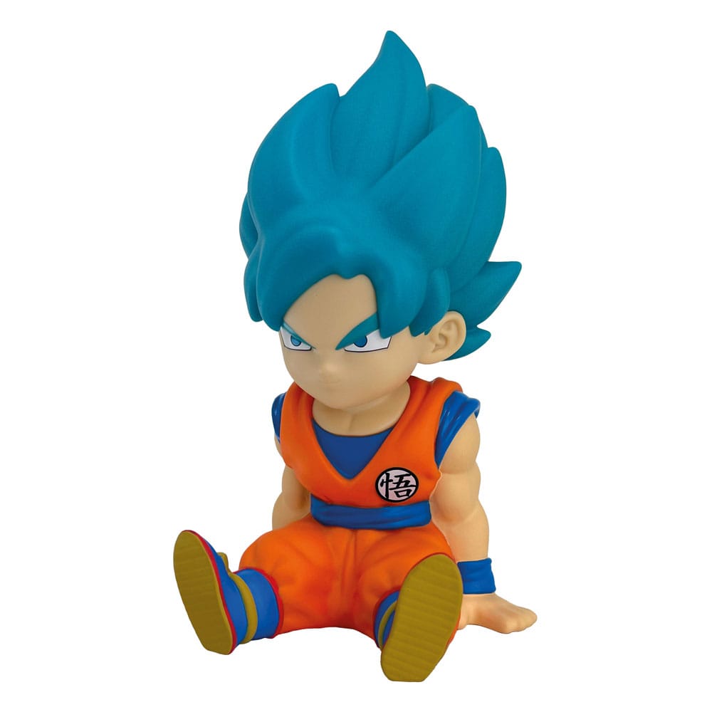 Bandai Son Goku Super Saiyan Blue Dragon Ball Coin Bank 19 cm