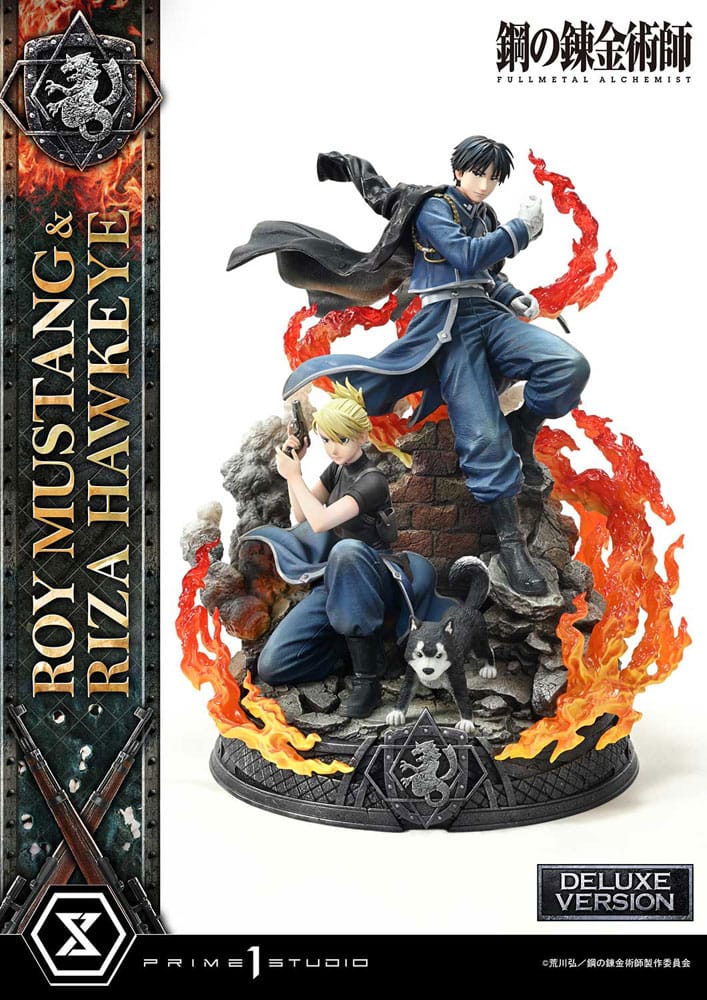 Prime 1 Studio Roy Mustang and Riza Hawkeye Fullmetal Alchemist Deluxe Version Vinyl Figure 50 cm