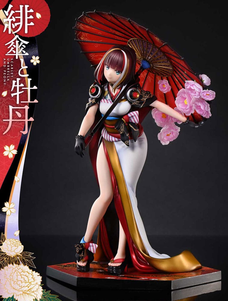 Fuzichoco Scarlet Umbrella and Peony PVC Statue Original Illustration Prisma Wing 28 cm