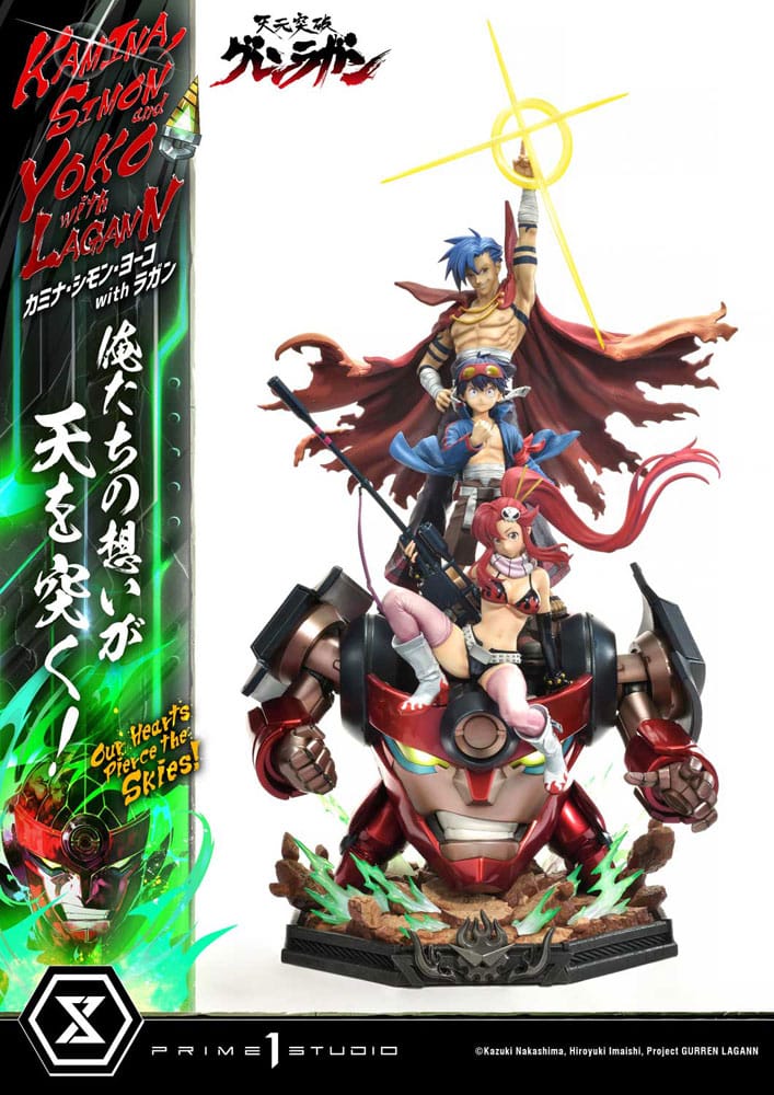 Gurren Lagann Statue Kamina Simon and Yoko with Lagann 97 cm