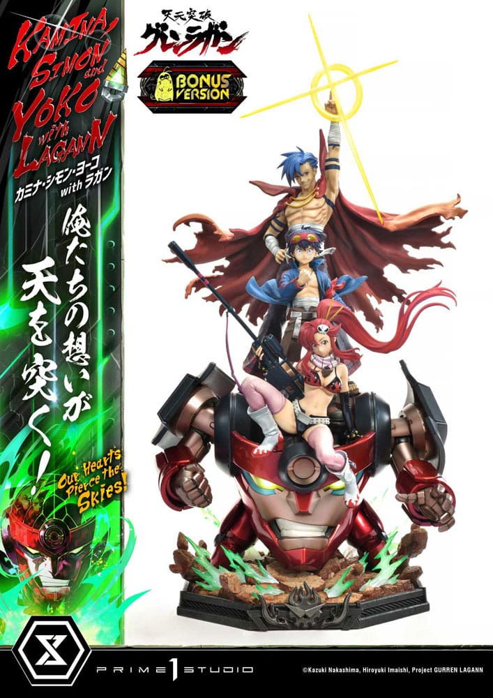 Gurren Lagann Deluxe Statue Kamina Simon and Yoko with Lagann Bonus Edition 97 cm