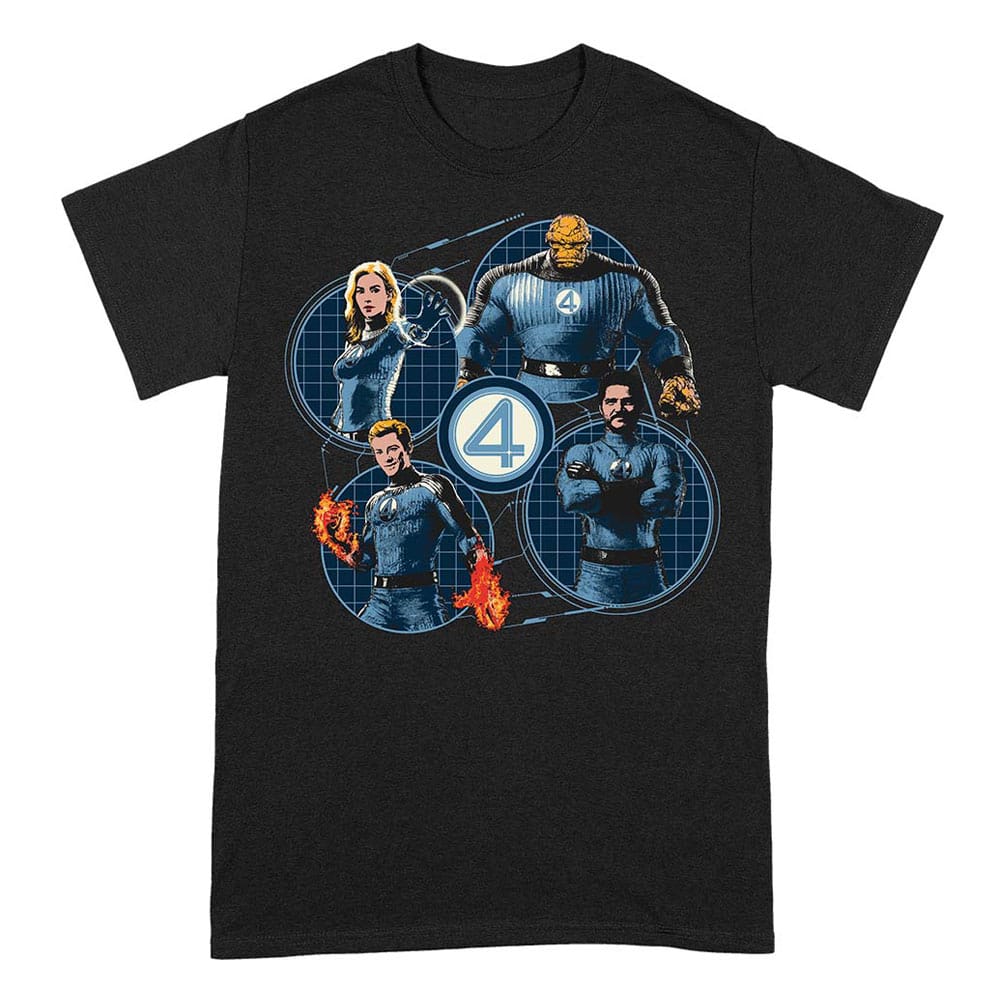 Fantastic Four Group Grid Circle Marvel T Shirt Size S