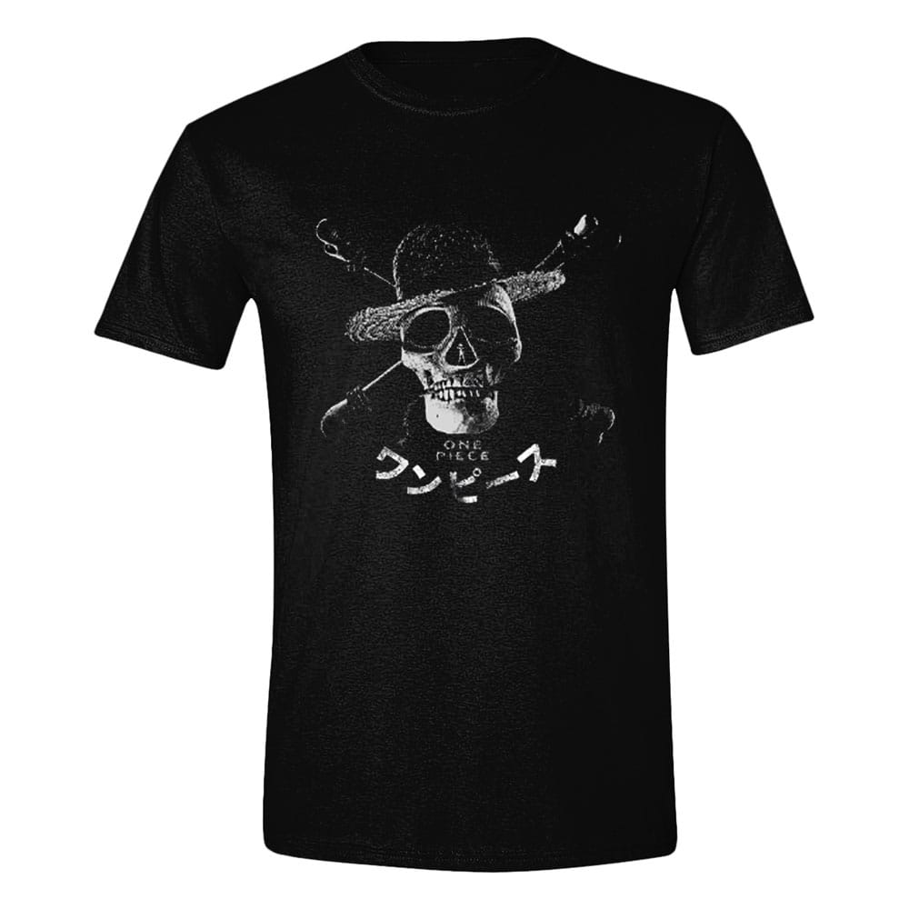 One Piece Live Action Greyscale Skull T Shirt Size M