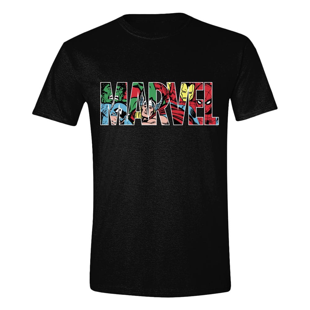 Marvel Logo Character Infill T Shirt Size L