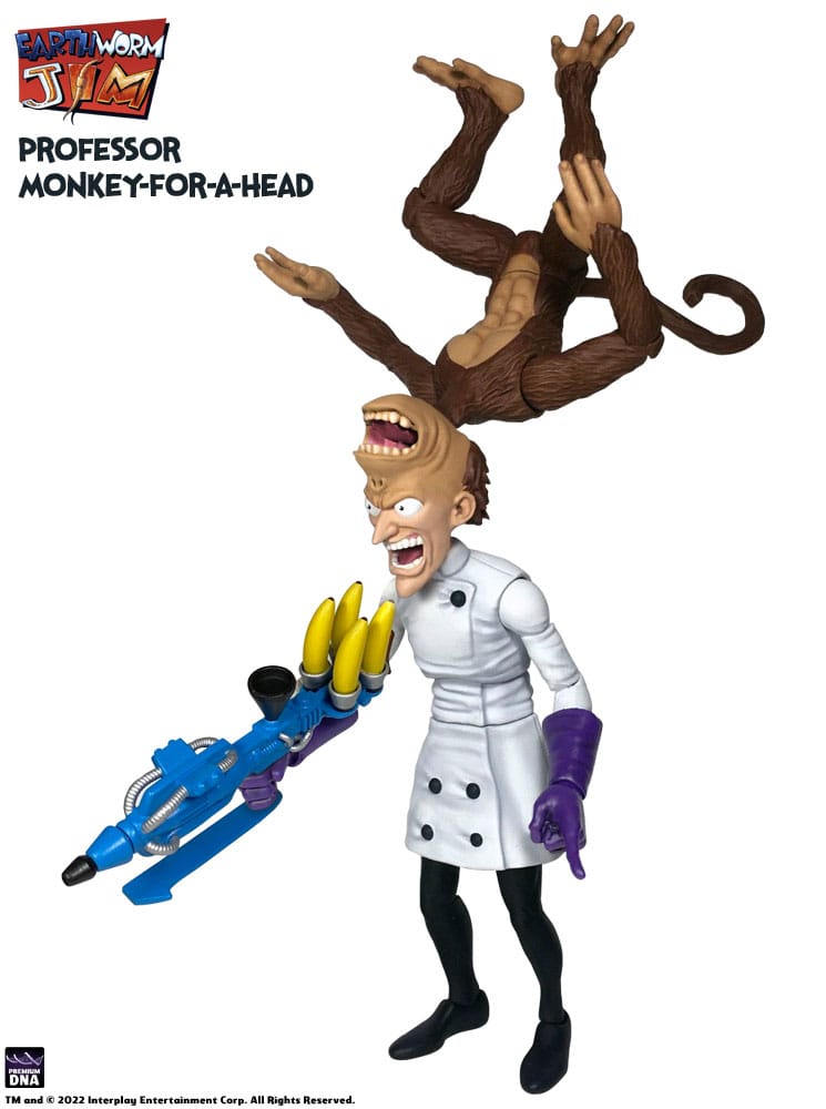 Earthworm Jim Wave One Professor Monkey For A Head Figure 28 cm