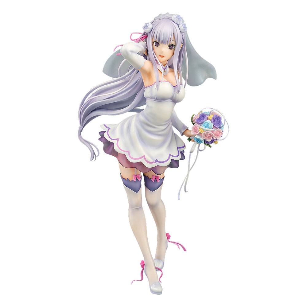 ReZERO Emilia Wedding Ver PVC Statue 1 7 Scale 25 cm