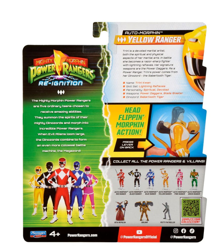 Mighty Morphin Power Rangers Yellow Ranger Auto Morphin Action Figure