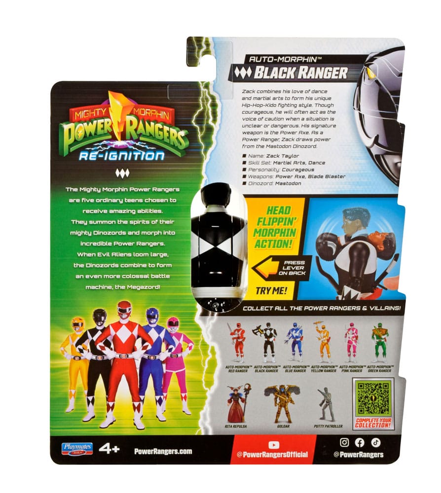 Mighty Morphin Power Rangers Black Ranger Auto Morphin Action Figure