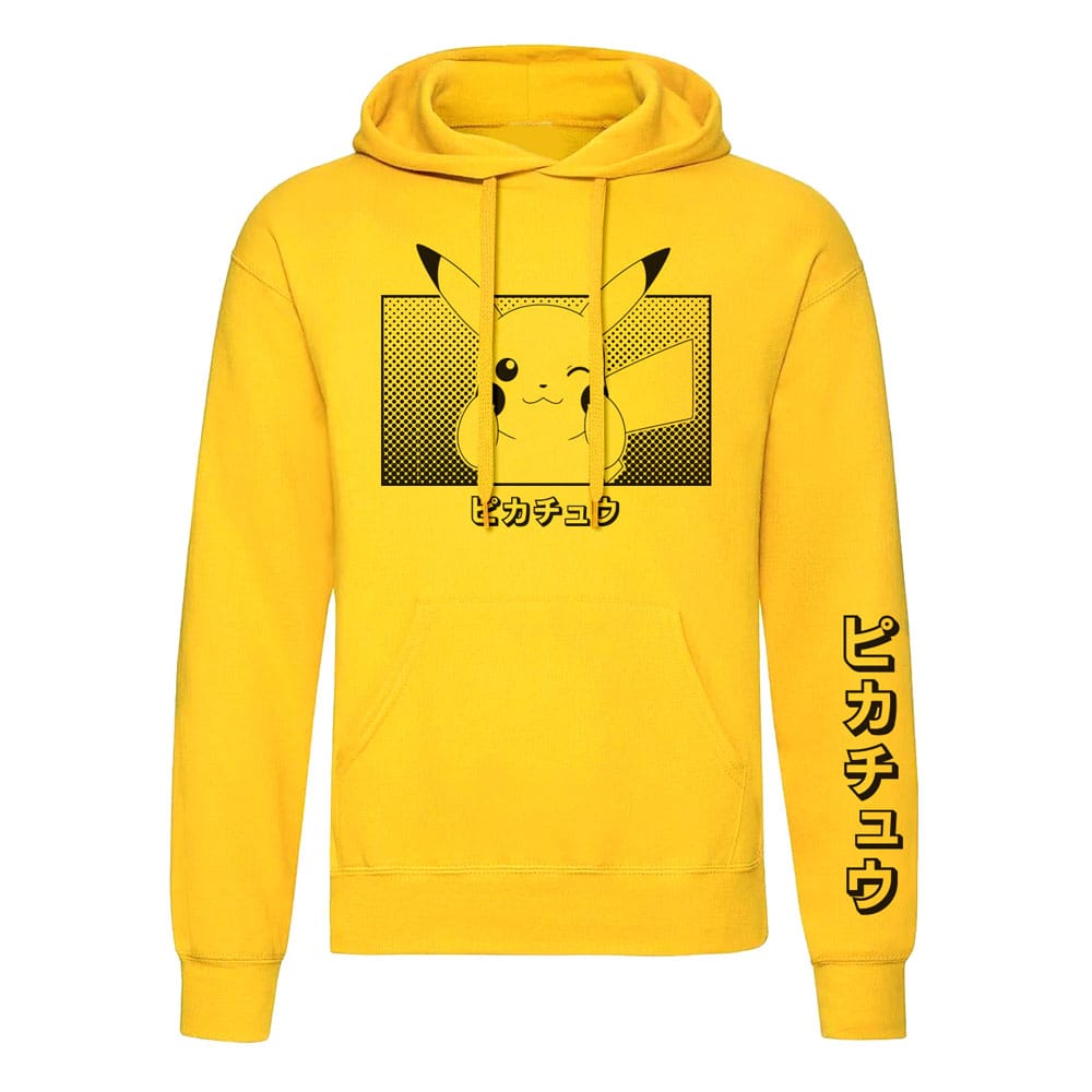 Pokemon Pikachu Katakana Hooded Sweater Size Medium
