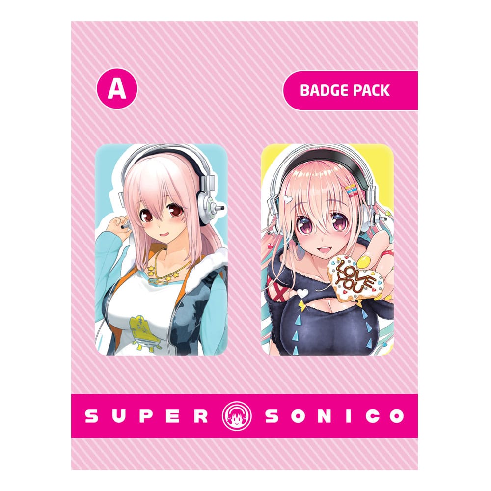 Super Sonico Pin Badges Set A 2 Pack
