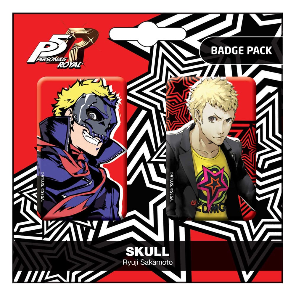 Persona 5 Royal Skull Ryui Sakamoto Pin Badges 2 Pack