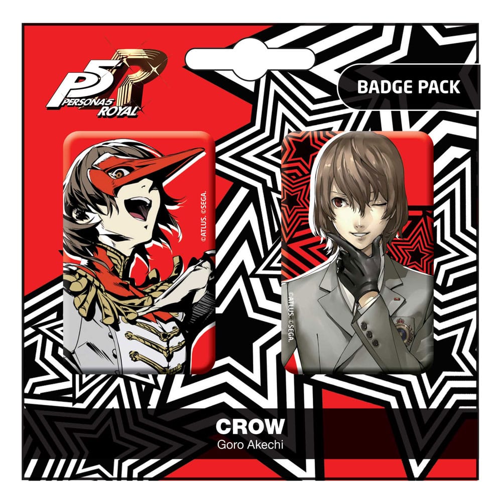 Persona 5 Royal Crow Goro Akechi Pin Badges 2 Pack