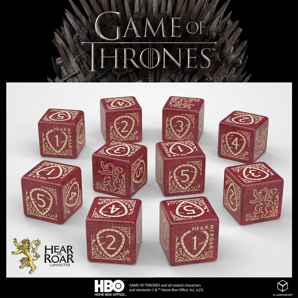 Game of Thrones Lannister Game of Thrones Dice Set 10 D6