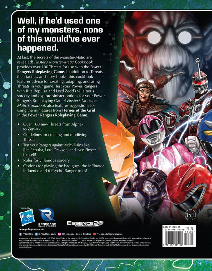 Power Rangers RPG Finster's Monster-Matic Cookbook Sourcebook English Version